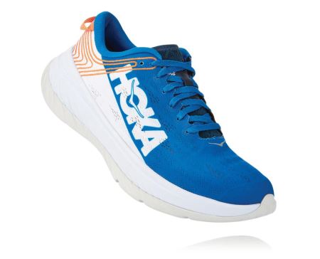 Hoka One One Carbon X - Tenis Corrida Estrada Homem Azul Marinho / Branco | PT-Ja3ZF5d